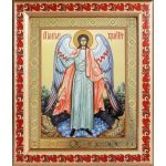 Ангел Хранитель ростовой, икона в рамке с узором 19*22,5 см - Иконы оптом