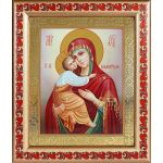 Владимирская икона Божией Матери (лик № 084), в рамке с узором 19*22,5 см - Иконы оптом