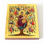 Икона Божией Матери "Древо Иессеево", печать на доске 13*16,5 см - Иконы оптом