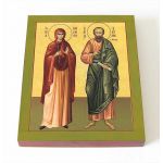 Апостол от 70-ти Акила Гераклейский и его жена Прискилла, икона на доске 8*10 см - Иконы оптом