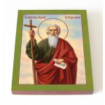 Апостол Андрей Первозванный с посохом, икона на доске 13*16,5 см - Иконы оптом