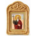 Апостол Андрей Первозванный с посохом, икона в резной деревянной рамке - Иконы оптом