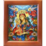 Икона Божией Матери "Благоуханный Цвет", рамка 12,5*14,5 см - Иконы оптом