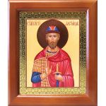 Благоверный князь Александр Невский (лик № 001), икона в деревянной рамке 12,5*14,5 см - Иконы оптом