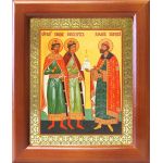 Благоверные князья Борис, Глеб и Роман, икона в рамке 12,5*14,5 см - Иконы оптом