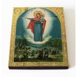 Августовская икона Божией Матери, 1914 г, печать на доске 8*10 см - Иконы оптом