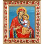 Гербовецкая икона Божией Матери, в рамке с узором 14,5*16,5 см - Иконы оптом