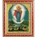 Августовская икона Божией Матери, 1914 г, в рамке с узором 19*22,5 см - Иконы оптом