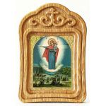 Августовская икона Божией Матери, 1914 г, в резной деревянной рамке - Иконы оптом
