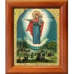 Августовская икона Божией Матери, 1914 г, в деревянной рамке 8*9,5 см - Иконы оптом