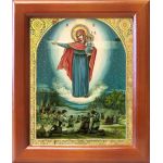 Августовская икона Божией Матери, 1914 г, в деревянной рамке 17,5*20,5 см - Иконы оптом
