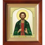 Великомученик Иоанн Новый Сочавский (лик № 001), икона в деревянном киоте 14,5*16,5 см - Иконы оптом