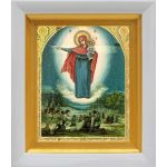 Августовская икона Божией Матери, 1914 г, в белом киоте 14,5*16,5 см - Иконы оптом