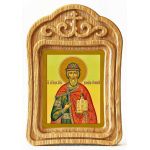 Благоверный князь Роман Угличский, икона в резной деревянной рамке - Иконы оптом