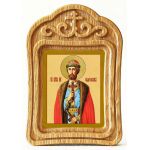 Благоверный князь Святослав Всеволодович, икона в резной деревянной рамке - Иконы оптом