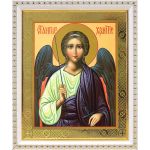 Ангел Хранитель поясной, икона в белой пластиковой рамке 17,5*20,5 см - Иконы оптом