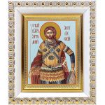 Великомученик Артемий Антиохийский, икона в белой пластиковой рамке 8,5*10 см - Иконы оптом