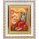 Апостол Матфей, евангелист, икона в белой пластиковой рамке 8,5*10 см - Иконы оптом