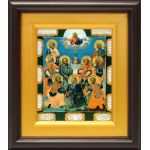 Девять мучеников Кизических, XVIII в, икона в широком киоте 16,5*18,5 см - Иконы оптом