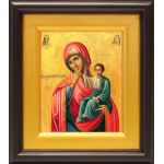 Ватопедская икона Божией Матери "Отрада" или "Утешение", в широком киоте 16,5*18,5 см - Иконы оптом