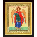 Ангел Хранитель на желтом фоне, икона в киоте 19*22,5 см - Иконы оптом