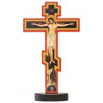 Крест Распятие на подставке с оборотом, высота 21,5 см - Кресты