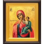 Ватопедская икона Божией Матери "Отрада" или "Утешение", в широком киоте 21,5*25 см - Иконы оптом