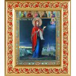 Боголюбская икона Божией Матери, в рамке с узором 14,5*16,5 см - Иконы оптом