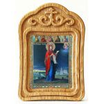 Боголюбская икона Божией Матери, в резной деревянной рамке - Иконы оптом