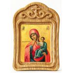 Ватопедская икона Божией Матери "Отрада" или "Утешение", в резной деревянной рамке - Иконы оптом