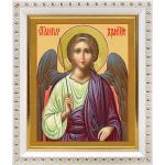 Ангел Хранитель поясной (лик № 261), икона в белой пластиковой рамке 12,5*14,5 см - Иконы оптом