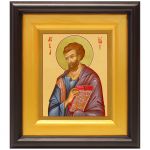 Апостол от 70-ти Лука Евангелист, иконописец, икона в широком киоте 16,5*18,5 см - Иконы оптом