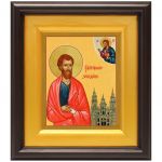 Апостол Иаков Зеведеев, брат Иоанна Богослова, икона в широком киоте 16,5*18,5 см - Иконы оптом