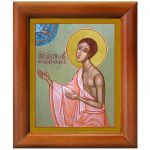 Блаженный Иоанн Устюжский, Христа ради юродивый, икона в деревянной рамке 8*9,5 см - Иконы оптом