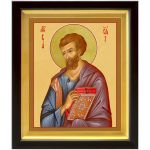 Апостол от 70-ти Лука Евангелист, иконописец, икона в деревянном киоте 19*22,5 см - Иконы оптом