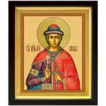 Благоверный князь Глеб (в крещении Давид), страстотерпец, икона в деревянном киоте 19*22,5 см - Иконы оптом