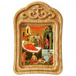 Рождество Пресвятой Богородицы, XV-XVI вв, икона в резной деревянной рамке - Иконы оптом