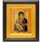 Владимирская икона Божией Матери, XII в, в широком киоте 16,5*18,5 см - Иконы оптом