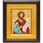 Блаженный Никита Константинопольский, хартуларий, икона в широком киоте 16,5*18,5 см - Иконы оптом