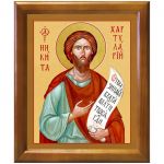 Блаженный Никита Константинопольский, хартуларий, икона в деревянной рамке 17,5*20,5 см - Иконы оптом