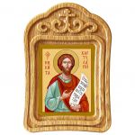 Блаженный Никита Константинопольский, хартуларий, икона в резной деревянной рамке - Иконы оптом