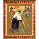 Блаженная Екатерина (Малков-Панина) Пюхтицкая, Христа ради юродивая, икона в рамке с узором 19*22,5 см - Иконы оптом