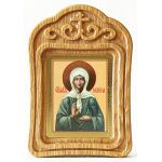 Блаженная Матрона Московская, икона в резной деревянной рамке - Иконы оптом