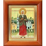 Блаженная Ксения Петербургская (лик № 088), икона в деревянной рамке 8*9,5 см - Иконы оптом