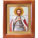 Благоверный князь Александр Невский (лик № 040), икона в деревянной рамке 12,5*14,5 см - Иконы оптом