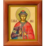 Благоверный князь Глеб (в крещении Давид), страстотерпец, икона в деревянной рамке 8*9,5 см - Иконы оптом