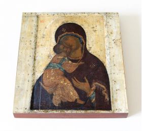 Владимирская икона Божией Матери, Андрей Рублев XIV-XV вв, печать на доске 14,5*16,5 см - Иконы оптом