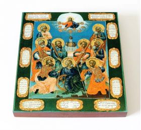 Девять мучеников Кизических, XVIII в, икона на доске 14,5*16,5 см - Иконы оптом