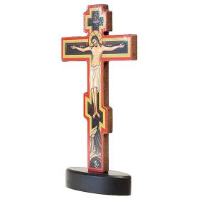 Крест Распятие на подставке с оборотом, высота 15,5 см - Кресты
