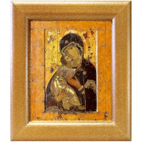 Владимирская икона Божией Матери, XII в, в широкой рамке 14,5*16,5 см - Иконы оптом